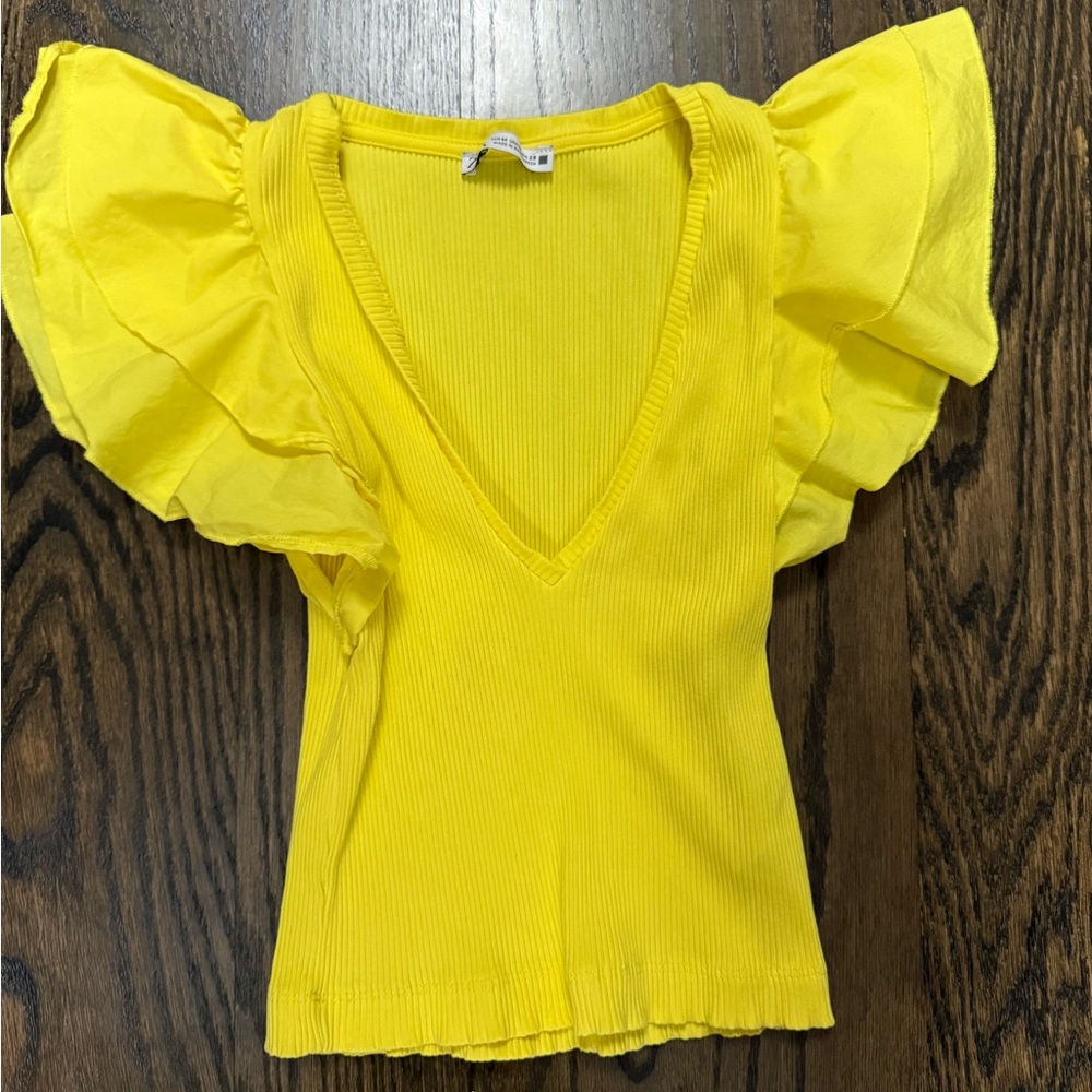 Zara Yellow Cropped Top